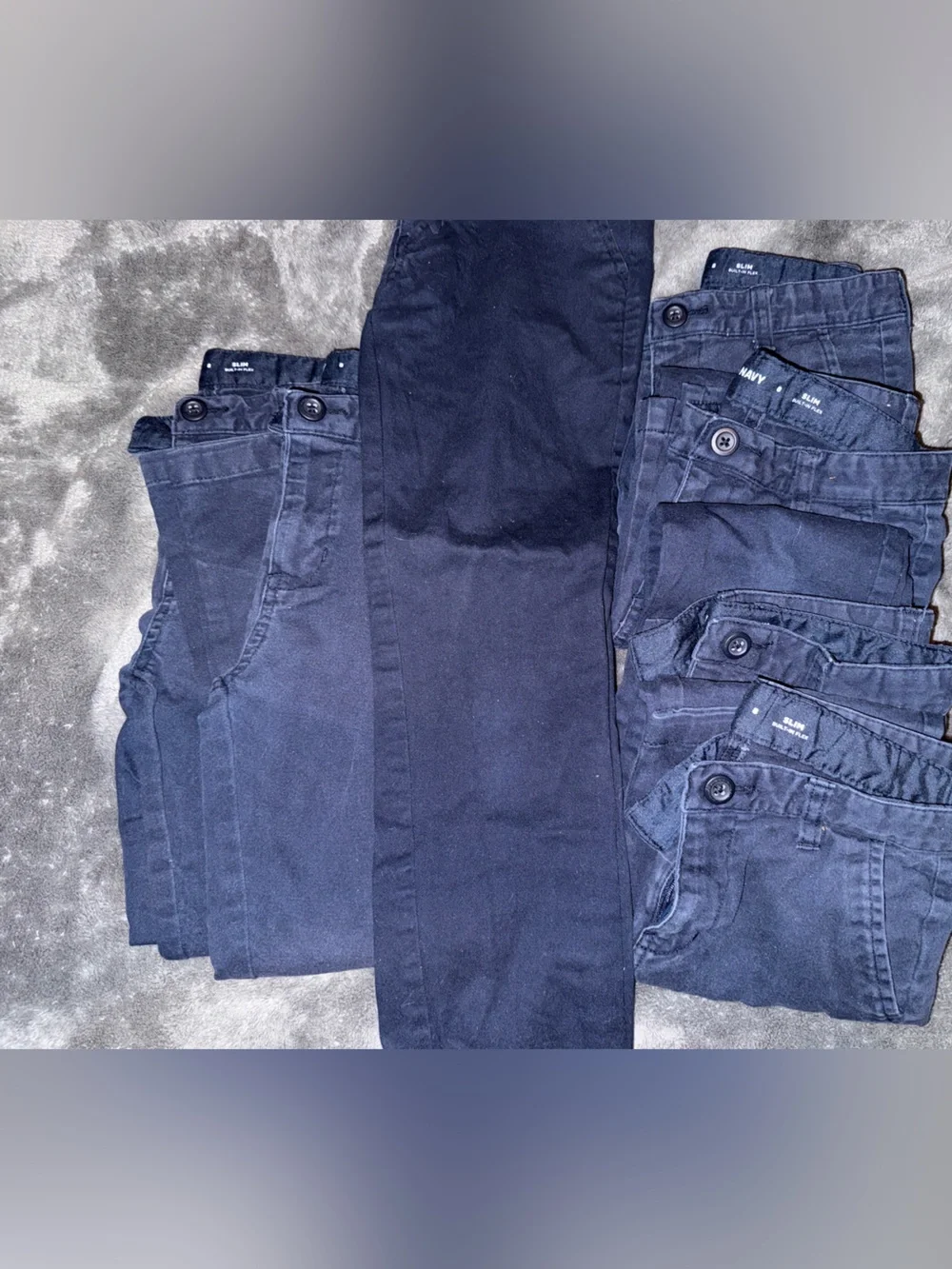 7 PAIRS of boys blue pants
